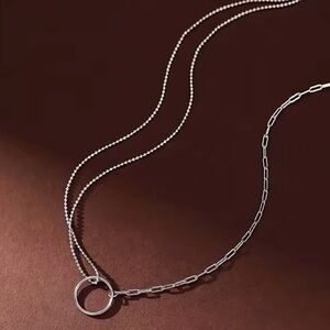 Elegant Sterling Silver Necklace with Circle Pendant